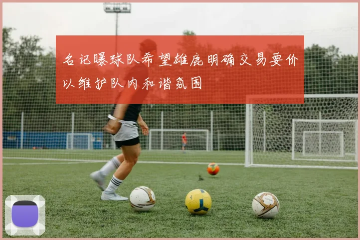 名记曝球队希望雄鹿明确交易要价以维护队内和谐氛围